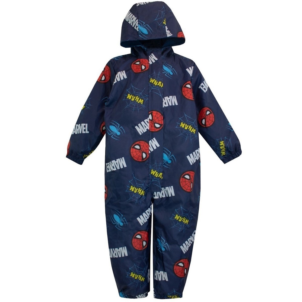 Marvel Spider-Man Puddle Suit All In One 5-6 Years Raincoat Hooded‎ - Flaw READ